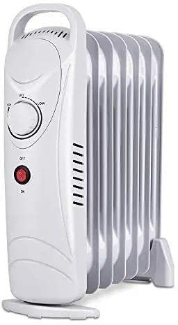 Meown 7-Fin Oil Filled Radiator Heater, Portable Electric Room Heater with Adjustable Thermostat, Overheat & Tip Over Protection, Silent Operation & Carry Handle, Energy-Efficient Home, Office Heating