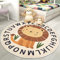 USTIDE Kinderteppiche, Tierspielteppich, groß, rund, Löwe, Spielmatte, Alphabet, pädagogischer Bereich, rutschfest, kreisförmig, Bodenteppich für Kinderspielzimmer/Kinderzimmer (100 cm, sitzend)