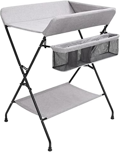 INLIFE Wickeltisch Hellgrau Eisen,6.04kg,10265