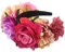 Haarreif Dia de los Muertos Halloween Rosen Haarreifen,Tag der Toten Blumenkrone, Mexikanische Blumen-Haarbänder Stirnband,Damen Haarband Party Kostüm Rose Blume Krone Kopfschmuck Cosplay Haarschmuck