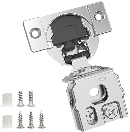 Chibery 20 Stück 4,8 cm Overlay 3D Soft Close Verdecktes Scharnier für Frontrahmen Tür, glatte, langsam selbstschließende Scharniere, Satin-Nickel, versteckter 105° offener Winkel, Edelstahlscharnier