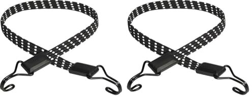 Master Lock 3229EURDAT Tendeur Plat avec Crochet [80 cm d'Elastique] [Réfléchissant] [Double Crochet Inversé] - Idéal pour Le Transport de Charges, l'Emballage, Le Camping (Lot de 2)