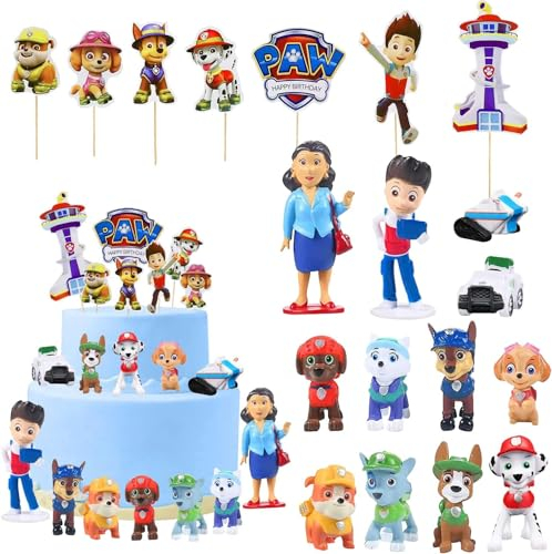 Tortendeko,19 Stück Geburtstag Deko,Tortenfiguren,Cupcake Deko,Party Kuchen Deko,Tortendeko Cartoon Kindergeburtstag,Geeignet für Babyparty,Kinder Geburtstag Party Torte Deko Supplies