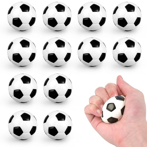 Delsen 12 Stück 5CM Antistressball, Anti Stress Spielzeug Bälle, Fußball Stressbälle für Kinder, Mini Sportbälle, Schaum Sportbälle Anti Stress Geschenke für Kinder und Erwachsene