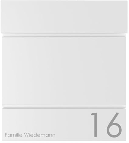 Briefkasten Manufaktur Briefkasten Kant mit Zeitungsfach - Design 2 (RAL 9016 verkehrsweiß)