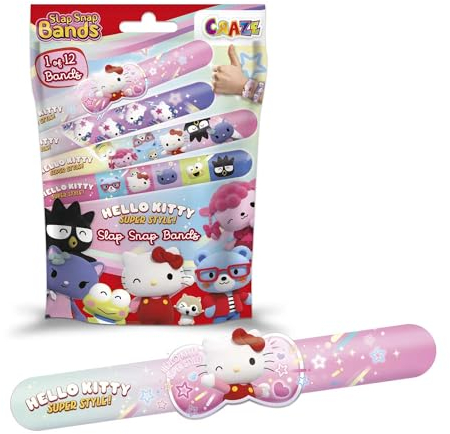 Slap Snap Bands Armbänder Hello Kitty - Schnapparmband Kinder mit HELLO KITTY -Motiv , Klatscharmband Kinder