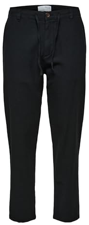SELECTED HOMME Male Hose Slim Tapered Leinenmix