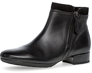 Gabor Damen Ankle Boots, Frauen Stiefeletten,Komfortable Mehrweite (H),uebergangsschuhe,uebergangsstiefel,schwarz (Flausch),39 EU / 6 UK