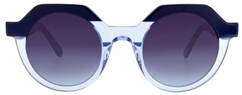 ZOCO CLOVE Gafas de Sol para Mujer redondas de estilo moderno. (Azul, Gris degradado)