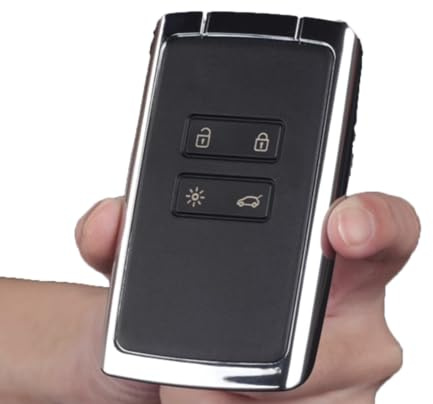 SILVERLIN Car Key Case, Replacement for 4 Buttons Car Key Fob, Keyless Smart Card Case Holder Compatible with Clio Megane Koleos Kadjar Talisman Captur Espace Dacia Duster