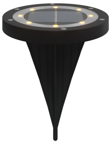 vidaXL Solar Bodenleuchten 12 Stk., Bodenleuchte mit Erdspieß, Bodenstrahler mit IP65-Schutzart, Solarleuchte Außenleuchte, Warmweiß