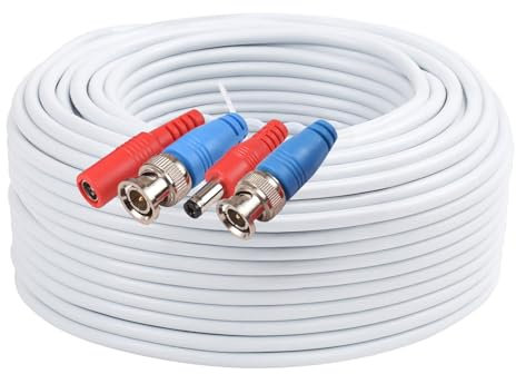 Andoer BNC-Video-Stromkabel, 2 MP, All-in-One-Video-Sicherheitskamera-Kabel mit Steckern für CCTV-Kamera, DVR-System