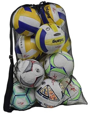 ZPLASK Extra Large Sports Ball Bags - Adjustable Shoulder Strap for Football, Basketball, Rugby, Volleyball (10-15Balls)