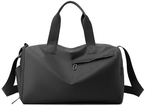 Vmokki Sporttasche mit Schuhfach & Nassfach Klein Leicht Wasserdicht Reisetasche Trainingstasche für Sport, Fitness, Schwimmen, Reisen Damen Herren 20L (Schwarz)