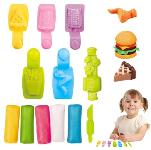 GmwyCzV 15 Stück Knete Zubehör Set, Knete Küche Spielzeug Knetwerkzeug für Kinder mit Modelliermasse, Knete Set, Kinderknete Knetwerkzeug, Geschenk für Jungen und Mädchen im Alter von 2-12 Jahren