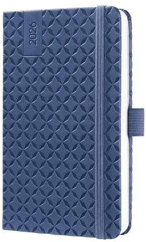 SIGEL J6100 Wochenkalender 2026 A6 blau, Hardcover, Gummiband, Stiftschlaufe, Einstecktasche, 174 Seiten, vegan, Buchkalender, Terminplaner Kalenderbuch Jolie
