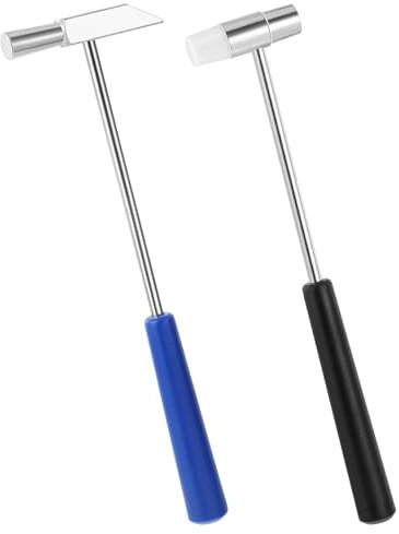 2 mini martillos de doble cabeza, martillo pequeño de plástico ligero para joyas, instrumentos musicales, manualidades, relojes, reparación de equipos pequeños