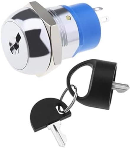 MUEOSI Ignition Switch, Ignition Starter Switch with 2 Keys 3 Position ON OFF Start Ignition Switch Controls, for Mobility Scooter Electric Vehicle ATV Moped Lawn Mower Ignition Switch