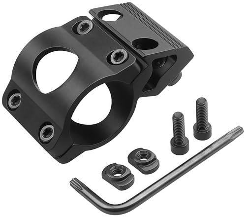 Gexgune Soporte para Linterna M-IOK de 1 Pulgada (25,4 mm), Soporte de luz táctica de Aluminio para riel de Rifle, Montaje de Desplazamiento de 4 Posiciones con Llave Hexagonal