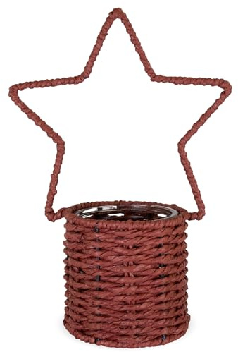 matches21 HOME & HOBBY Pflanztopf Stern Dunkelrot Ø 11,5 x 29,5 cm für Weihnachten - Glas Blumentopf für Deko & Pflanzen