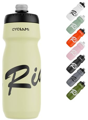 CYCLAMI Fahrrad Trinkflaschen 650ml, Leichtes, BPA-Frei, Auslaufsicher, Squeeze Radflasche für Radfahren Fitness Wandern Schwimmen (LGreen