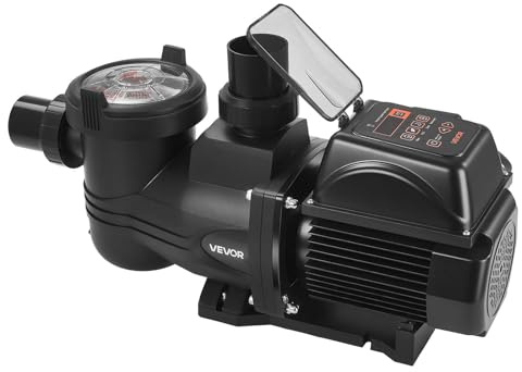 VEVOR Pompe Piscine Vitesse Variable 1350 W Pompe Filtration Piscine 30000 L/h pour Piscines Hors Sol Enterrées, Spa, Auto-amorçante, avec Panier Filtre, Minuterie, Hauteur Refoulement 16 m, 220-240 V