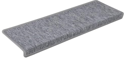 Mhdvray 30 Stufenmatten Hellgrau 65x21x4 cm, Nadelvlies PP, rutschfest & waschbar, Trittschalldämmend, einfach klebend, für Treppen in Flur, Eingangsbereich und Wohnung