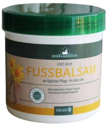 Herbamedicus Fussbalsam 250 ml – Hautcreme für trockene und müde Füße mit Arnika und Beinwell
