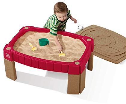 Step2 Naturally Playful Table à Sable | Table d’activité Sable Enfant/pour Enfants en Plastique avec Couvercle | 41.7x91.4x66 cm