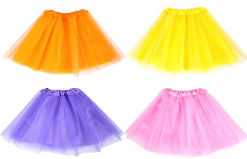Koogel 4 PCS Tutu for Toddler Girls, Multicolor Skirts for Toddler Girls