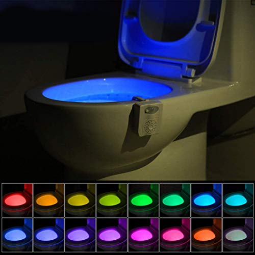 UV Stérilisateur Lampe de Toilette Veilleuse LED Détecteur, Détecteur de Mouvement pour Cuvette Siège 16 Changement de Couleurs Éclairage WC Toilette Idéal avec Aromathérapi pour Parents et Enfants