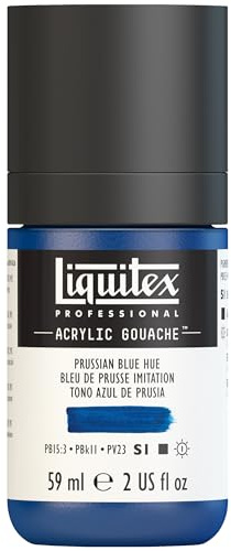 Liquitex 2059320 Professional Acryl Gouache - Preußischblau Imit. , 59ml Flasche, matt - Acrylfarbe mit Gouache Eigenschaften, Hochdeckend, Wasserfest & Lichtecht