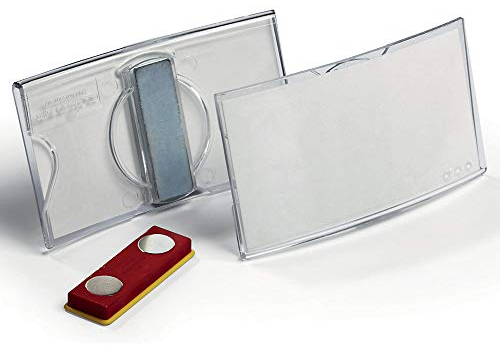 DURABLE Namensschild KONVEX, mit: Magnet, Acryl, 75 x 40 mm, transparent (25 Stück), Sie erhalten 1 Packung á 25 Stück