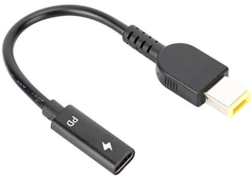 ASHATA Typ-C-Ladegerät Laptop Netzteil Adapter, Typ-C-Buchse für Thinkpad Square Interface 11 mm x 4,5 mm Adapterkabel Adapter Stromanschluss