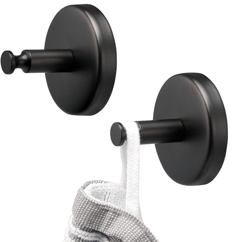 bremermann Bad-Serie PIAZZA BLACK - Handtuchhaken 2er Set aus Edelstahl matt schwarz