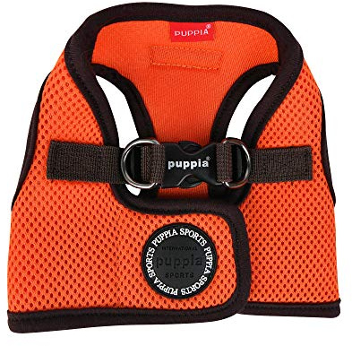 Puppia Harness B Ii Soft Vest Dog Harness, Orange, L
