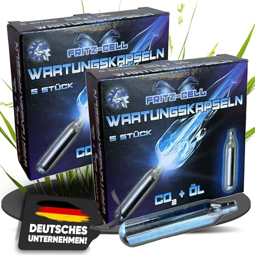10 Fritz-Cell 12g CO2 Wartungskapseln Luftgewehr Softair Luftpistole Paintball
