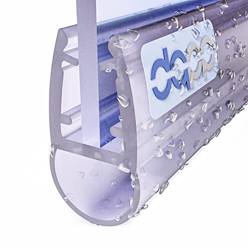 DQ-PP Duschdichtung 180cm – für 6mm - 8mm Glastür Stärke – UK07 – Wasserablaufprofil Wasserabweisprofil – Duschabdichtung Duschwand – Ersatzteile für Duschkabine – Transparent