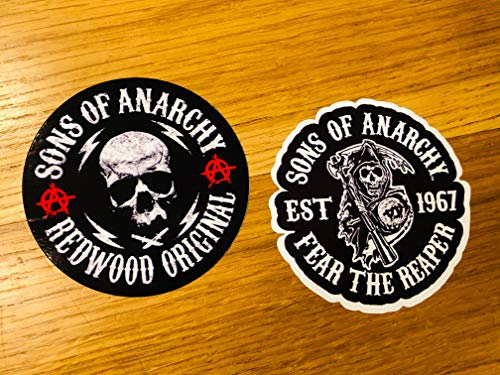 2X SONS of Anarchy Aufkleber Sticker Motorcycle V8 MC SOA Samcro 1% Chopper Se45