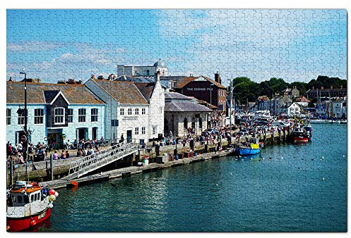 UK England Weymouth Harbour Jigsaw Puzzle for Adults 1000 Piece Wooden Travel Gift Souvenir