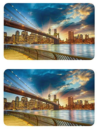 Mnsruu Manhattan New York City - Imanes para frigorífico, 2 piezas, decorativos, pizarra, cocina, oficina, Imanes
