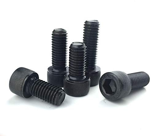 L-MEIQUN, M7 Inbusschrauben Hex Zylinderschraube Schraube Sicherungsmuttern Sechskantschrauben 10-50mm Länge Schwarz (Größe : M7 x 10mm (5Pcs))
