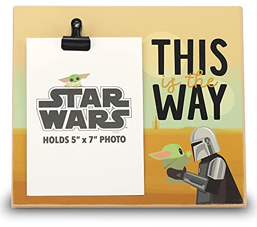 Open Road Brands Disney Star Wars The Mandalorian Bilderrahmen aus Holz für 12,7 x 17,8 cm große Bilder – Baby Yoda Bilderrahmen für Filmzimmer, Männerhöhle, Kinderzimmer