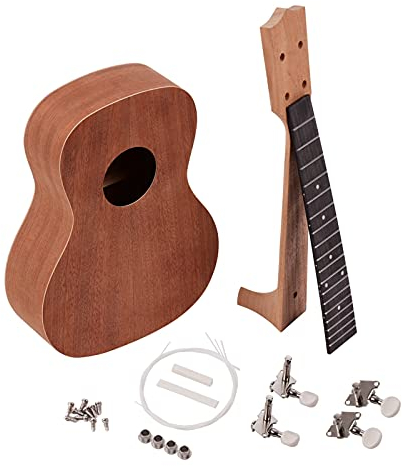 23 Zoll Unvollendet. DIY. Ukulele Kit Ukelele Sperrholz Körper Okoume Massivholz Uke Neck Offene Stil String Tuner Für Ukulele Liebhaber Kinder Ukulele (Size : 23 inches)