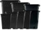 IVORYS-GARDEN 5X Pflanztopf Eckig 7 Liter 20x20x25 cm Pflanztöpfe viereckig schwarz + Pflanzenschild für Innen- und Außenbereich