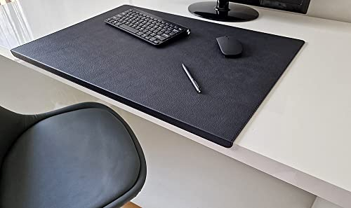 PM Gewinkelte Schreibtischunterlage mit Kantenschutz Just Leder in 3 Grössen und in 7 Farben (Braun, 90cm x 48cm)