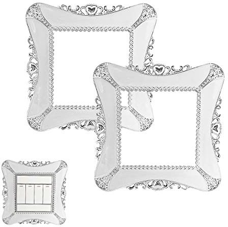 Jagowa 2 Pcs Light Switch Stickers Plug Socket Surround Stickers Switch Cover for Home Wall Decoration Sticker (White)