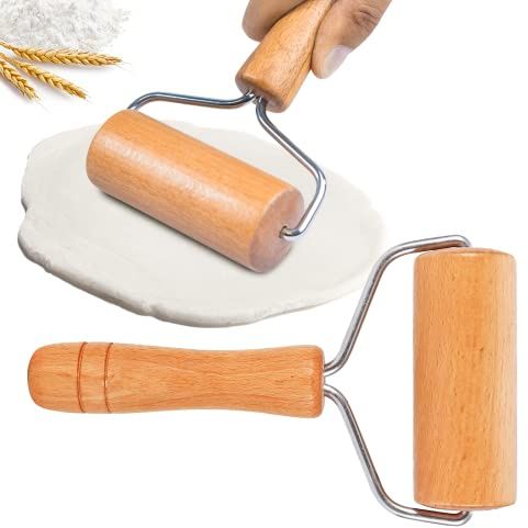 Watris Veiyi Small Rolling Pin, Wooden Dough Roller for Home Kitchen