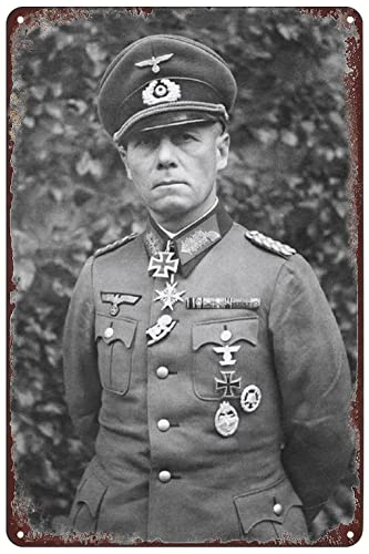 Desert Fox General Erwin Rommel Poster, Vintage-Metall-Blechschild, Wandkunst, Dekoration für Zuhause, Bar, Pub, Club, Café, 20,3 x 30,5 cm