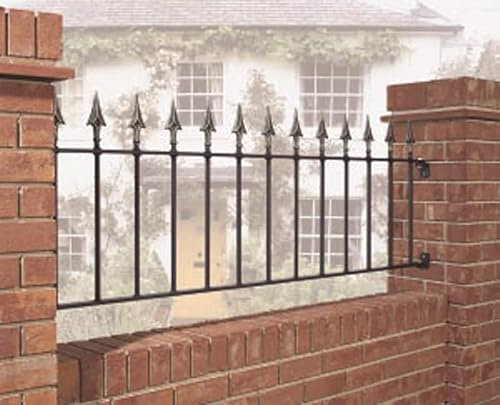 Burbage Iron Craft Balmoral Premium Spear Top Railing Panel Plain Fits Opening - Steel - Fits Gap 1830 mm x 560 mm High - Electro Galv./Powder Coated